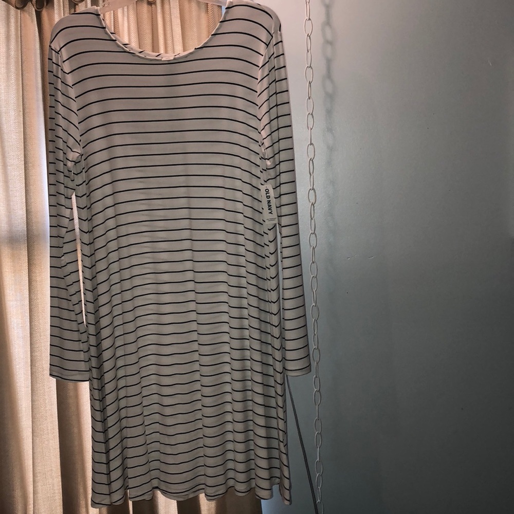 Unused Long sleeve women’s pinstriped dress